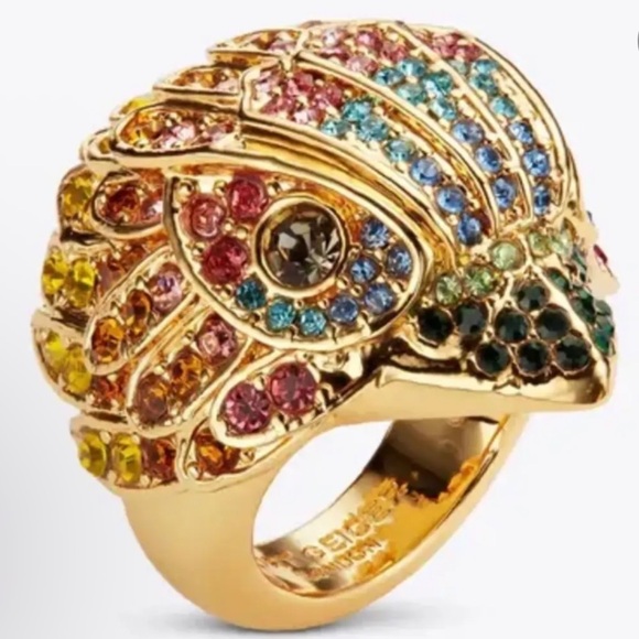 Kurt Geiger Vibrant Eagle Ring with Multicolor Stones - Picture 3 of 4